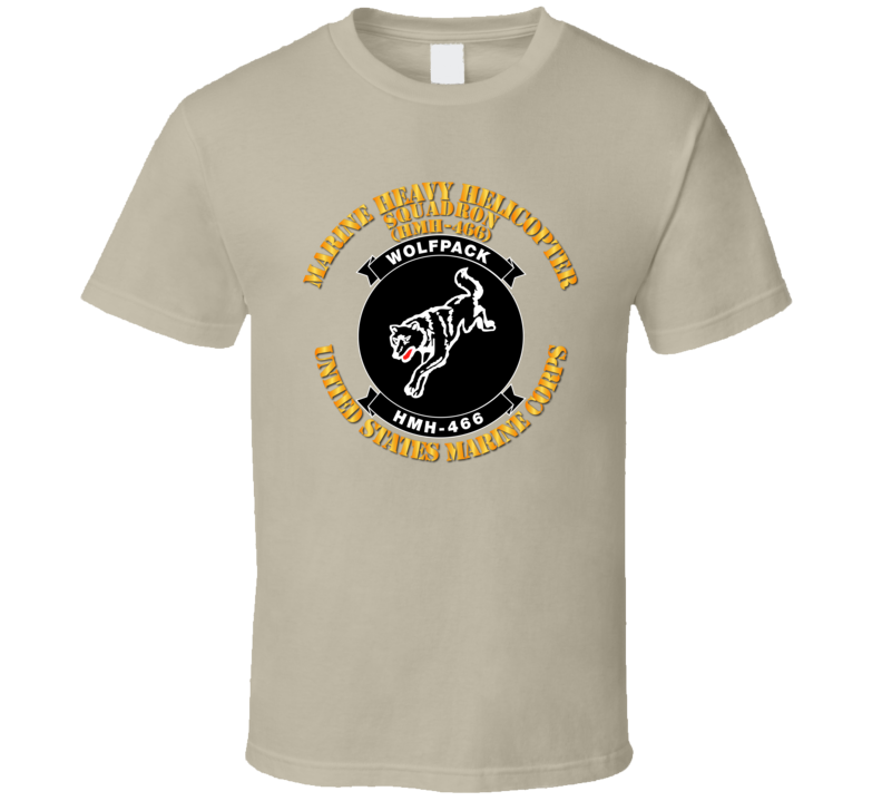 USMC - Marine Heavy Helicopter Squadron 466 - Single wolf T Shirt