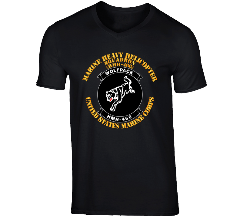  USMC - Marine Heavy Helicopter Squadron 466 - Single wolf T Shirt