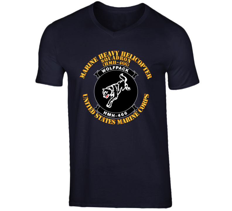  USMC - Marine Heavy Helicopter Squadron 466 - Single wolf T Shirt