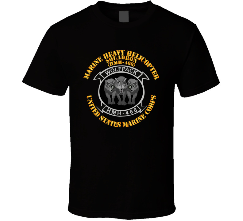 USMC - Marine Heavy Helicopter Squadron 466 - 3 Wolves T Shirt