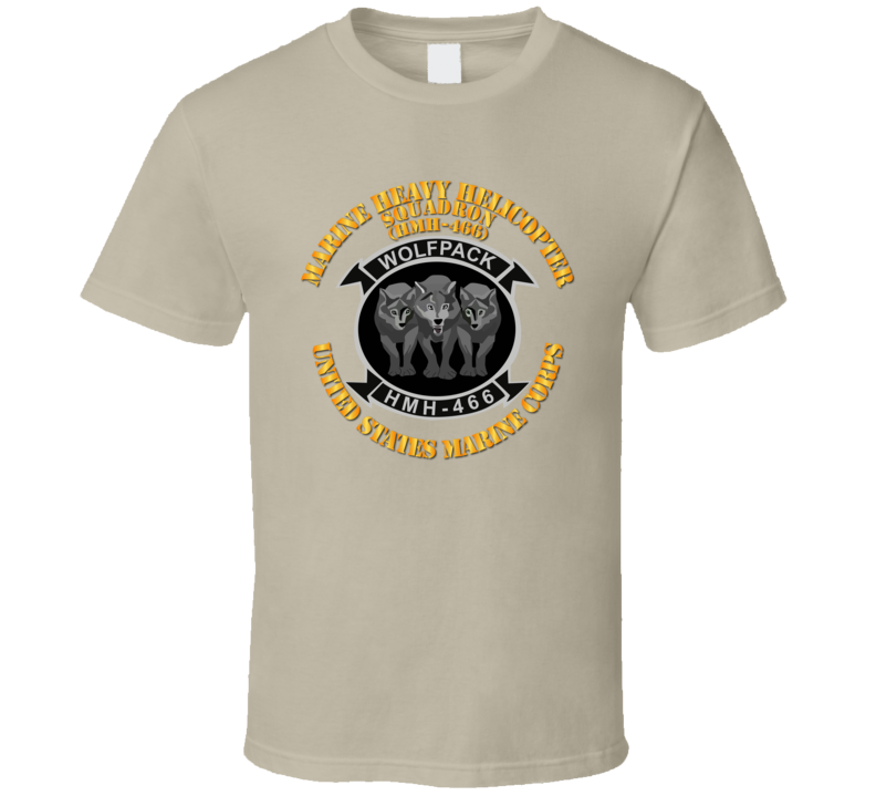 USMC - Marine Heavy Helicopter Squadron 466 - 3 Wolves T Shirt