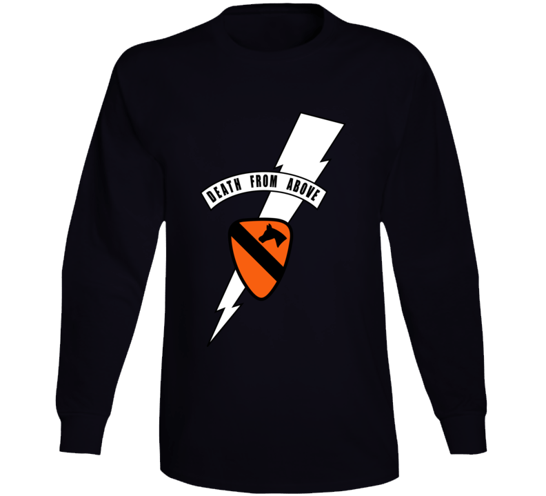Army - 1st Cavalry Div - Death Card - Vn Wo Txt Long Sleeve