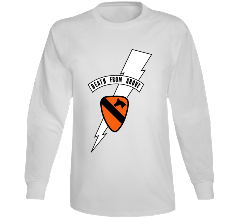 Army - 1st Cavalry Div - Death Card - Vn Wo Txt Long Sleeve