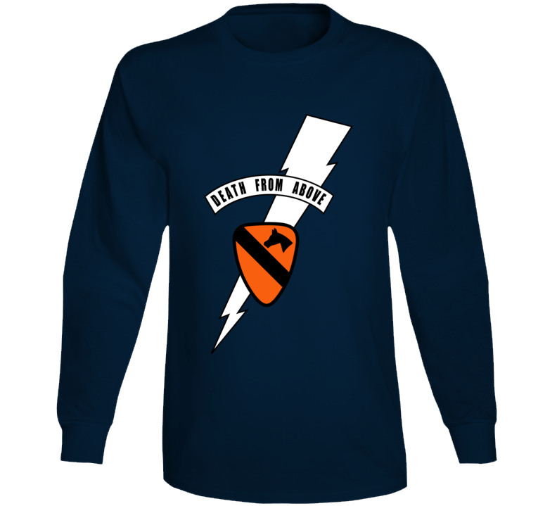 Army - 1st Cavalry Div - Death Card - Vn Wo Txt Long Sleeve