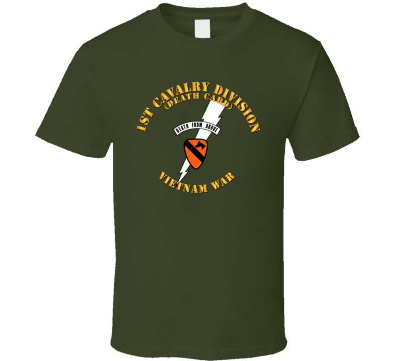 Army - 1st Cavalry Div - Death Card - Vietnam T Shirt