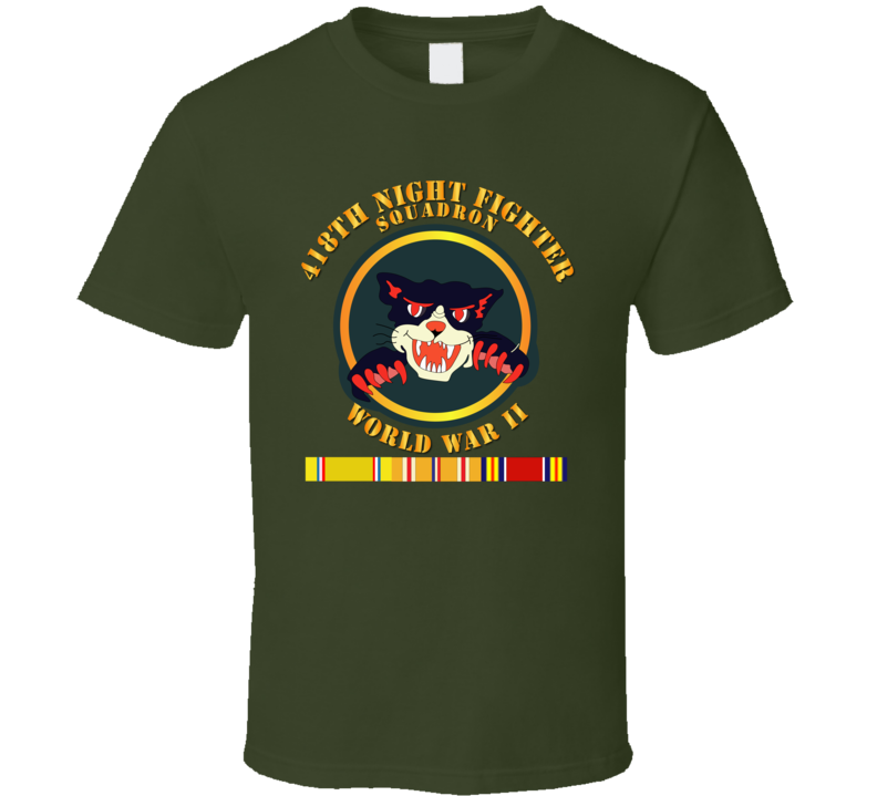 Aac - 418th Night Fighter Squadron - 2nd Ver - Wwii W Svc T Shirt