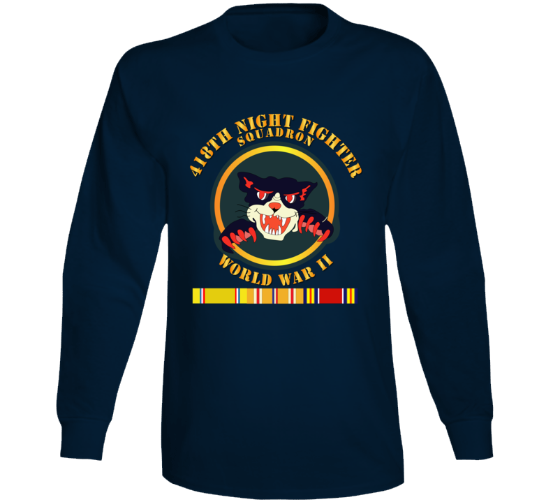Aac - 418th Night Fighter Squadron - 2nd Ver - Wwii W Svc Long Sleeve