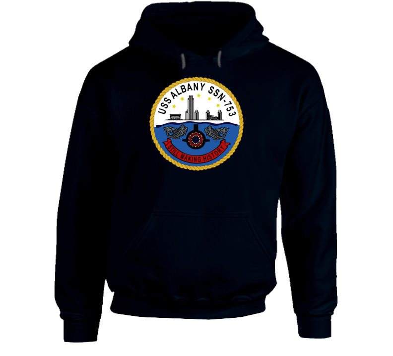 Navy - Uss Albany (ssbn 753) Wo Txt Hoodie