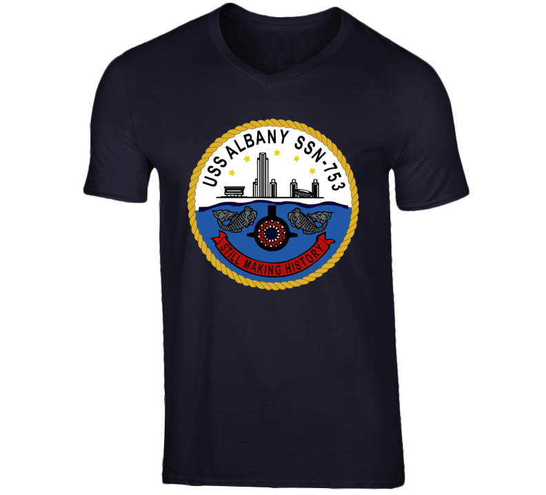 Navy - Uss Albany (ssbn 753) Wo Txt V-neck