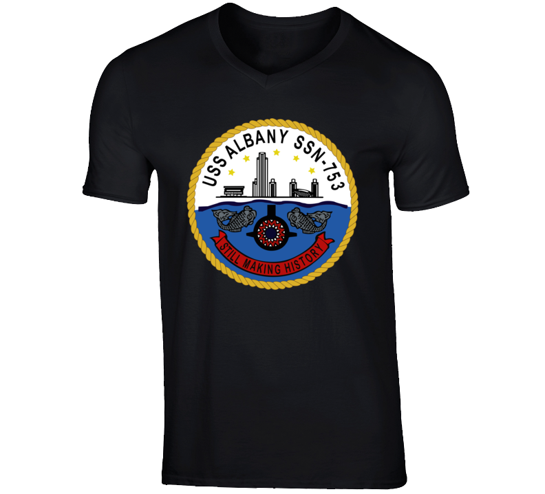 Navy - Uss Albany (ssbn 753) Wo Txt V-neck