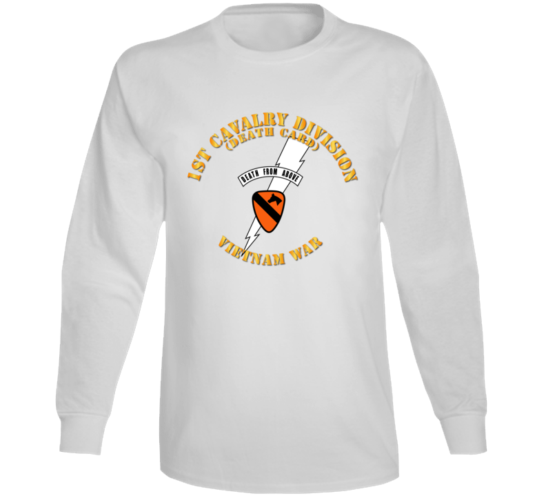 Army - 1st Cavalry Div - Death Card - Vietnam Long Sleeve
