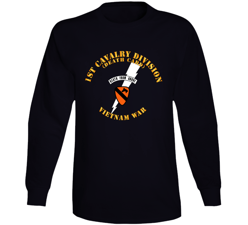 Army - 1st Cavalry Div - Death Card - Vietnam Long Sleeve
