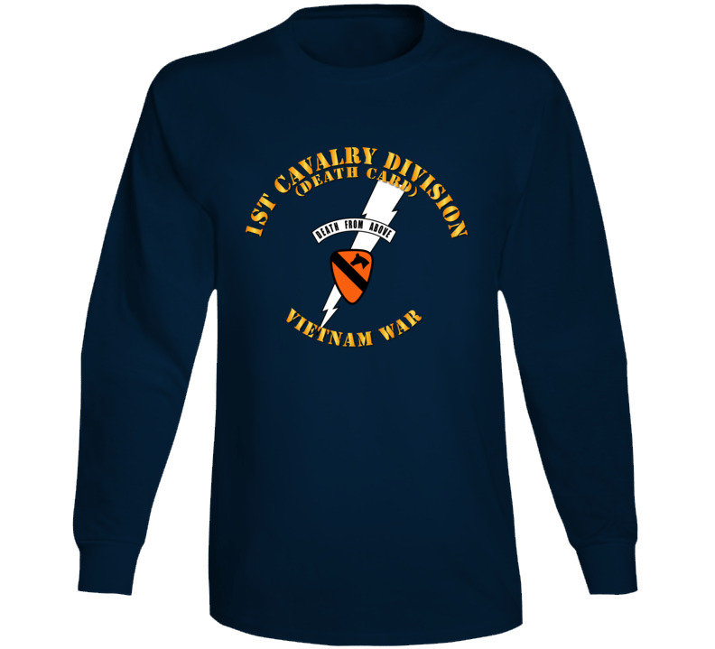 Army - 1st Cavalry Div - Death Card - Vietnam Long Sleeve