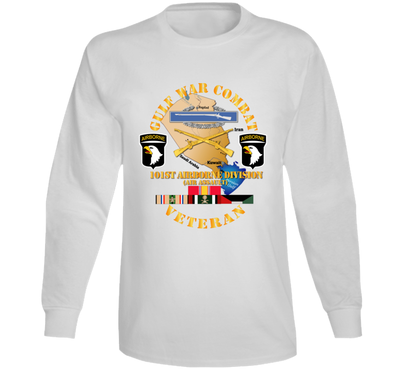 Army - Gulf War Combat Infantry Vet W  101st Abn Div  Ssi Long Sleeve