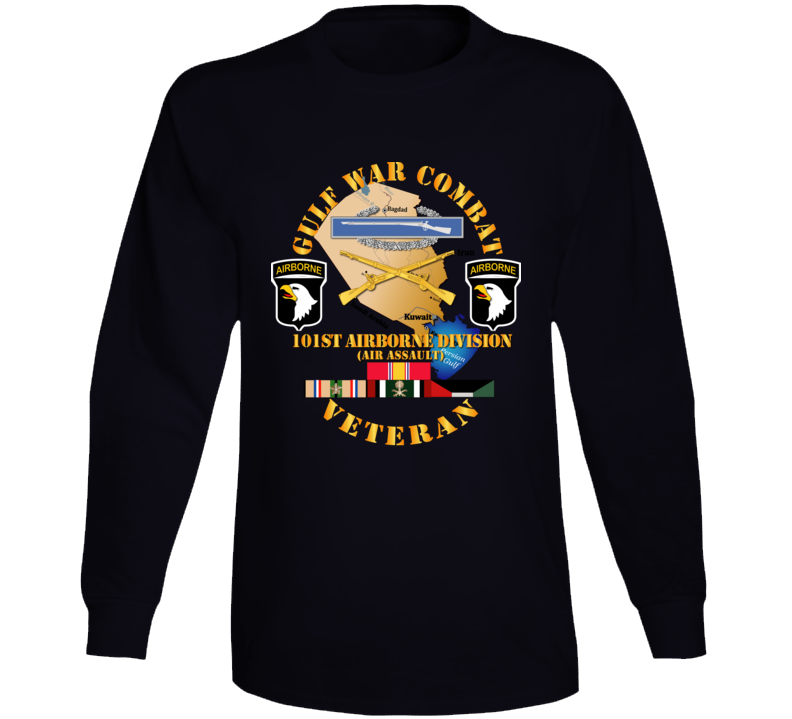 Army - Gulf War Combat Infantry Vet W  101st Abn Div  Ssi Long Sleeve
