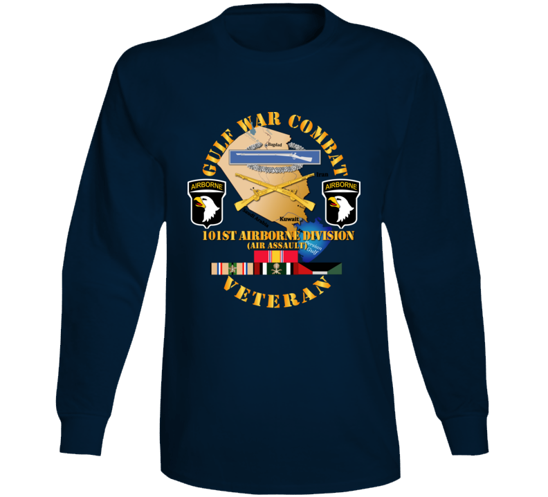 Army - Gulf War Combat Infantry Vet W  101st Abn Div  Ssi Long Sleeve