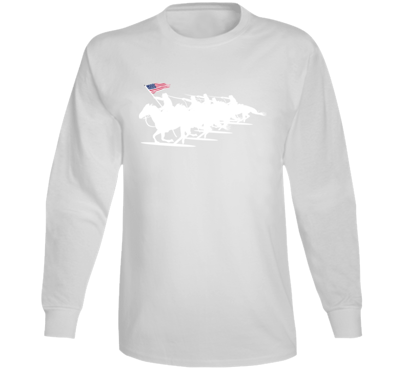 Army - Cavalry Charge - White Silhouette Long Sleeve