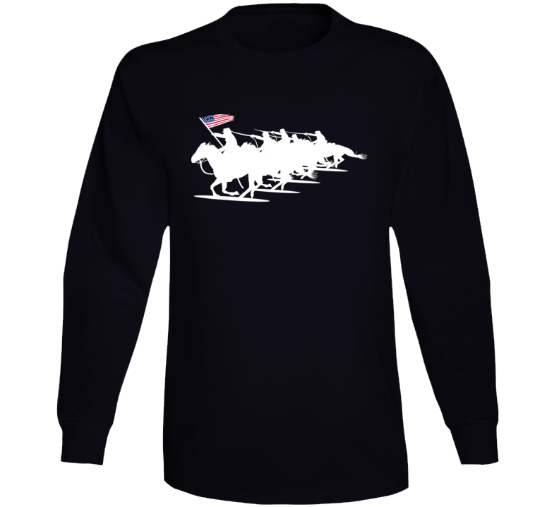 Army - Cavalry Charge - White Silhouette Long Sleeve