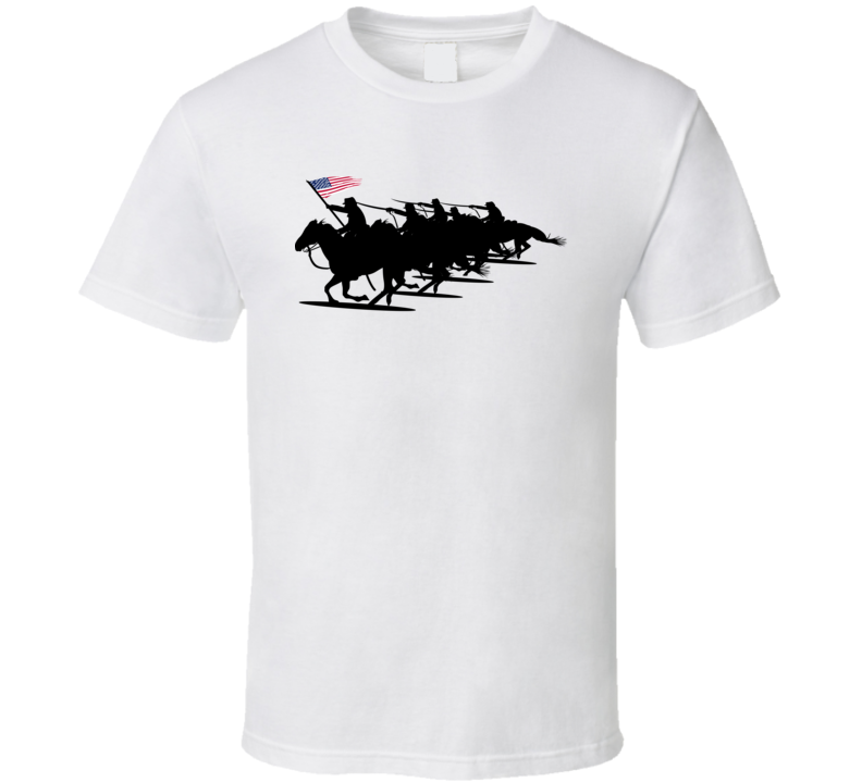 Army - Cavalry Charge - Black Silhouette T Shirt