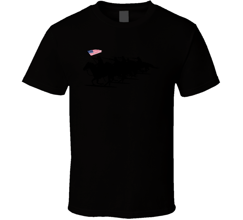 Army - Cavalry Charge - Black Silhouette T Shirt