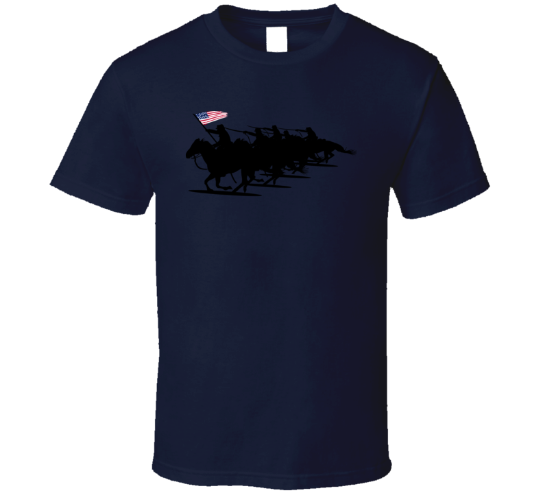 Army - Cavalry Charge - Black Silhouette T Shirt