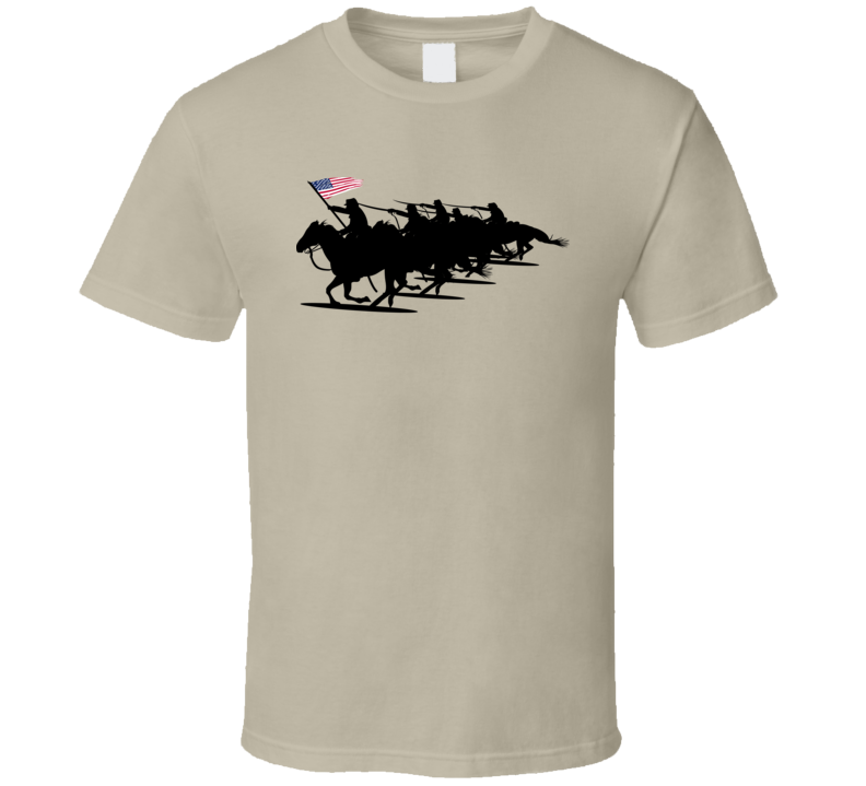 Army - Cavalry Charge - Black Silhouette T Shirt