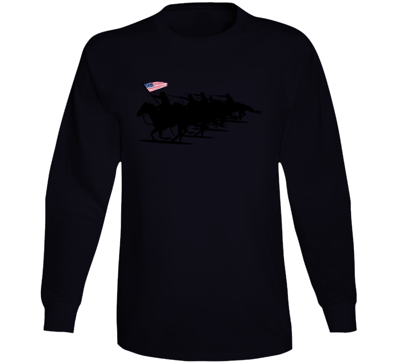 Army - Cavalry Charge - Black Silhouette Long Sleeve