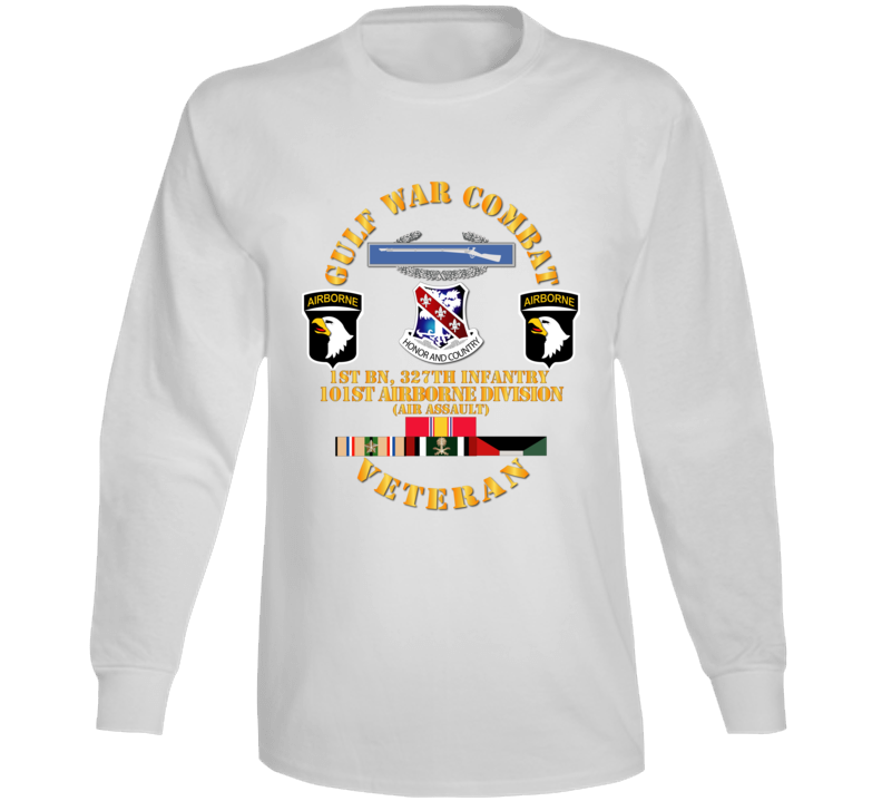 Army - Gulf War Combat Infantry Vet W  1st Bn 327th Inf - 101st Abn Div Wo Map Long Sleeve