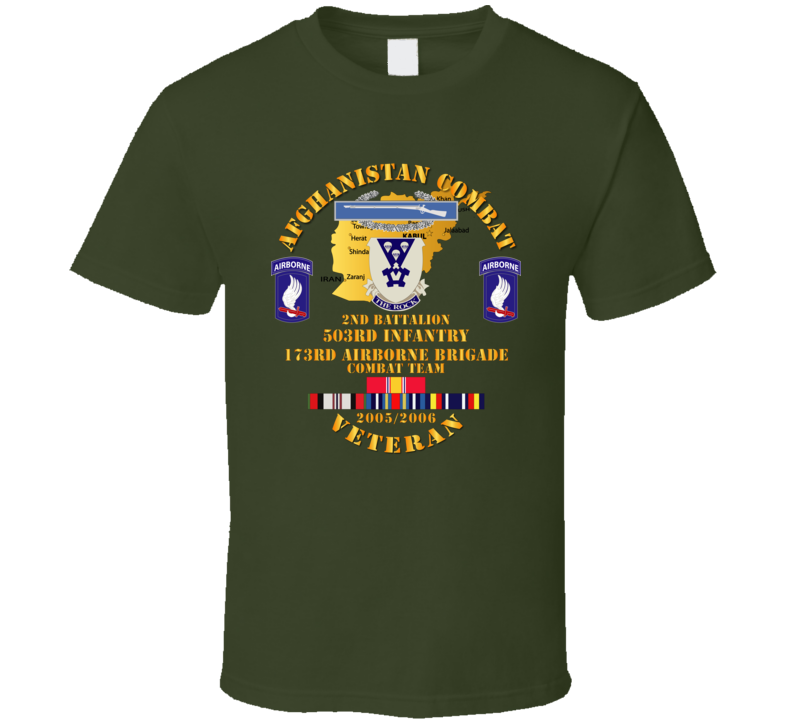 Army - Afghanistan Vet W 2nd Bn 503rd Inf - 173rd Airborne Bde - Oef - 2005 T Shirt
