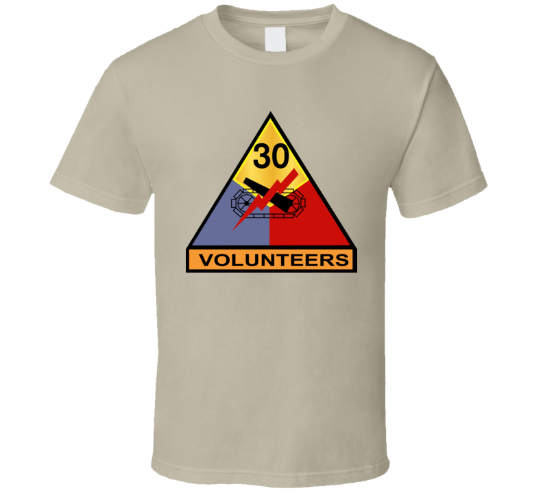 Army - 30th Armored Division - Volunteers Wo Txt T Shirt