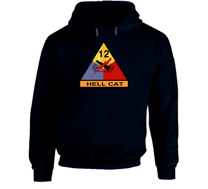 Army - 12th Armored Division - Hell Cat Wo Txt Hoodie