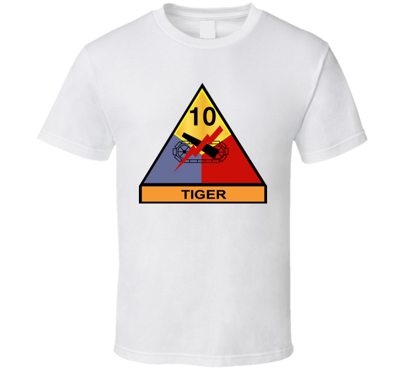 Army - 10th Armored Division - Tiger Wo Txt T Shirt