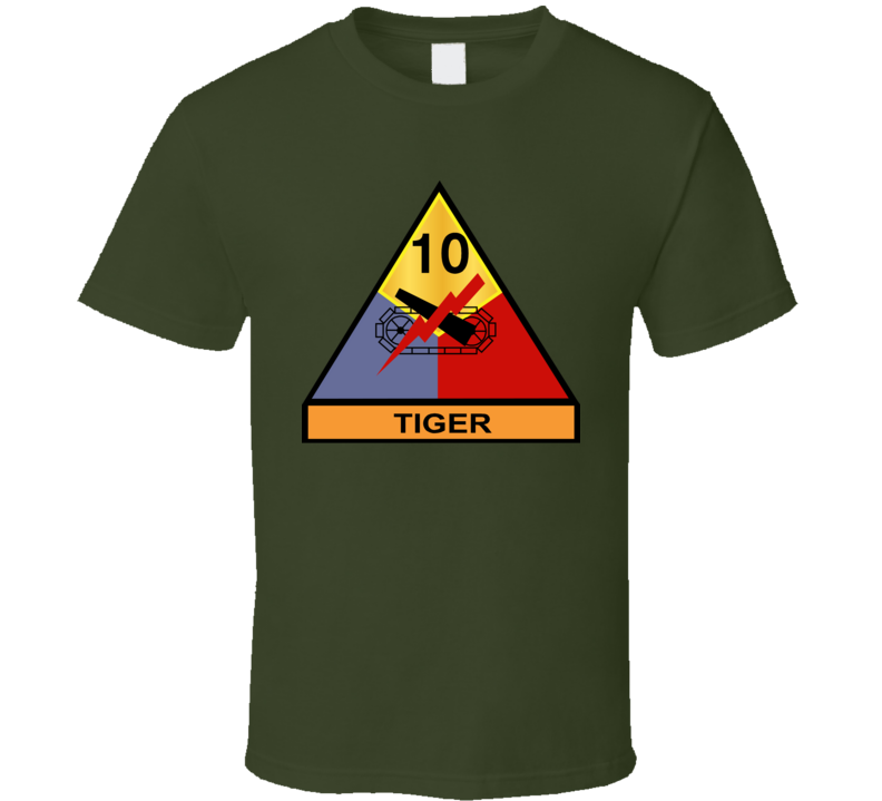 Army - 10th Armored Division - Tiger Wo Txt T Shirt