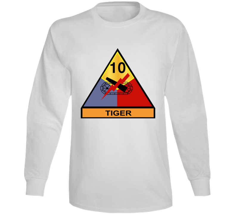Army - 10th Armored Division - Tiger Wo Txt Long Sleeve