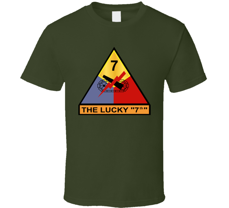 Army - 7th Armored Division - The Lucky 7  Wo Txt T Shirt