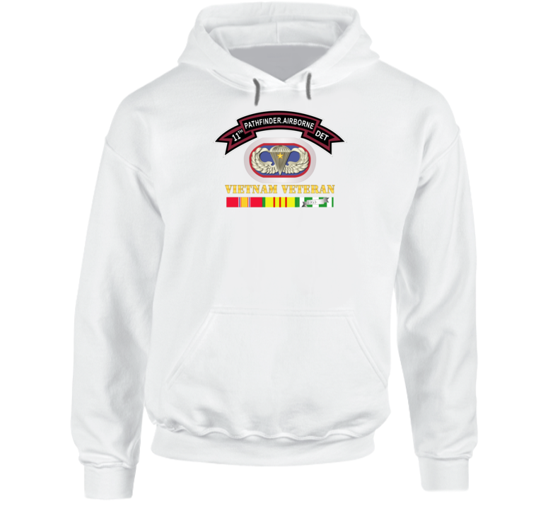 Army -11th Pathfinder Detachment - Vietnam Vet W Abn Badge Cbt Star Hoodie