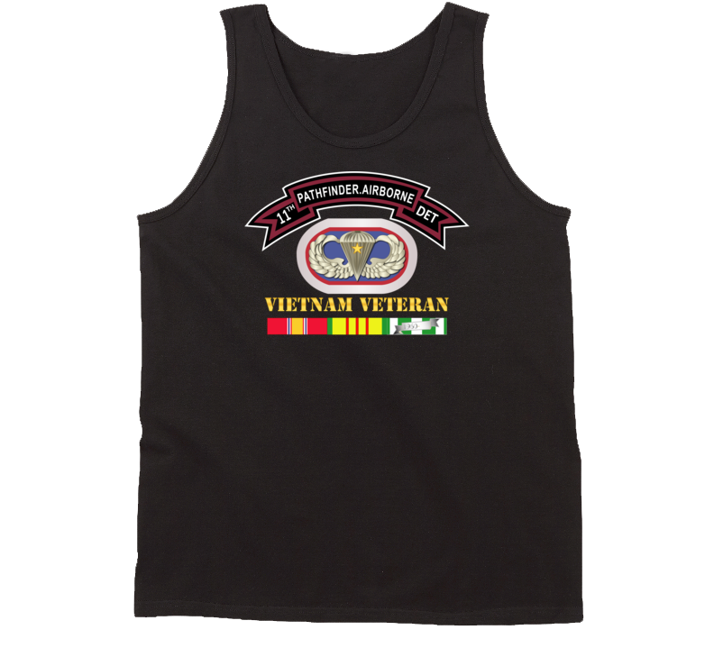 Army -11th Pathfinder Detachment - Vietnam Vet W Abn Badge Cbt Star Tanktop