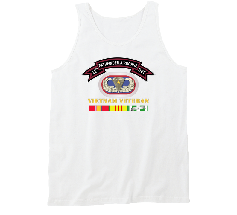 Army -11th Pathfinder Detachment - Vietnam Vet W Abn Badge Cbt Star Tanktop