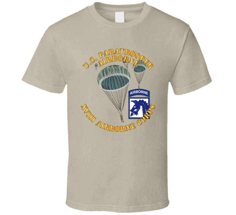 Army - Us Paratrooper - Xviii Airborne Corps Wo Shadow T Shirt