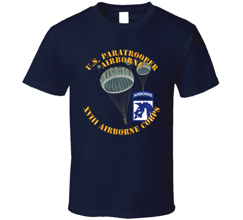 Army - Us Paratrooper - Xviii Airborne Corps Wo Shadow T Shirt