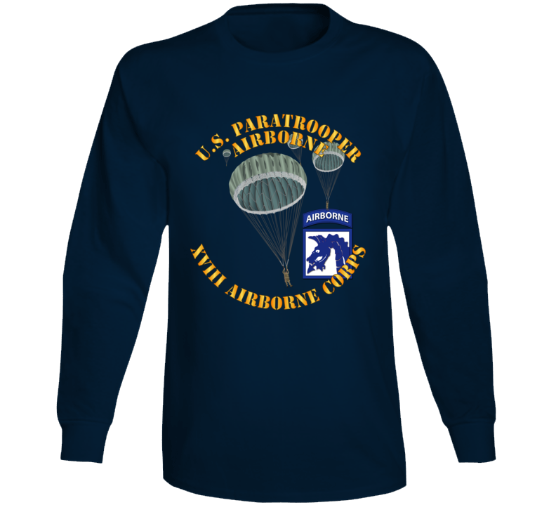 Army - Us Paratrooper - Xviii Airborne Corps Wo Shadow Long Sleeve