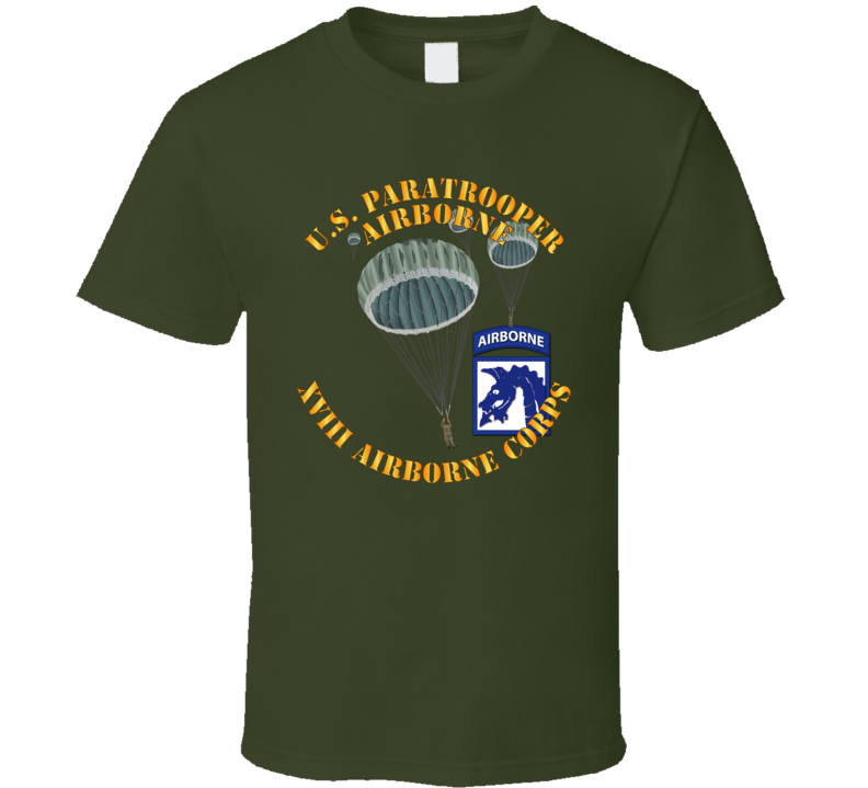 Army - Us Paratrooper - Xviii Airborne Corps Wo Shadow T Shirt