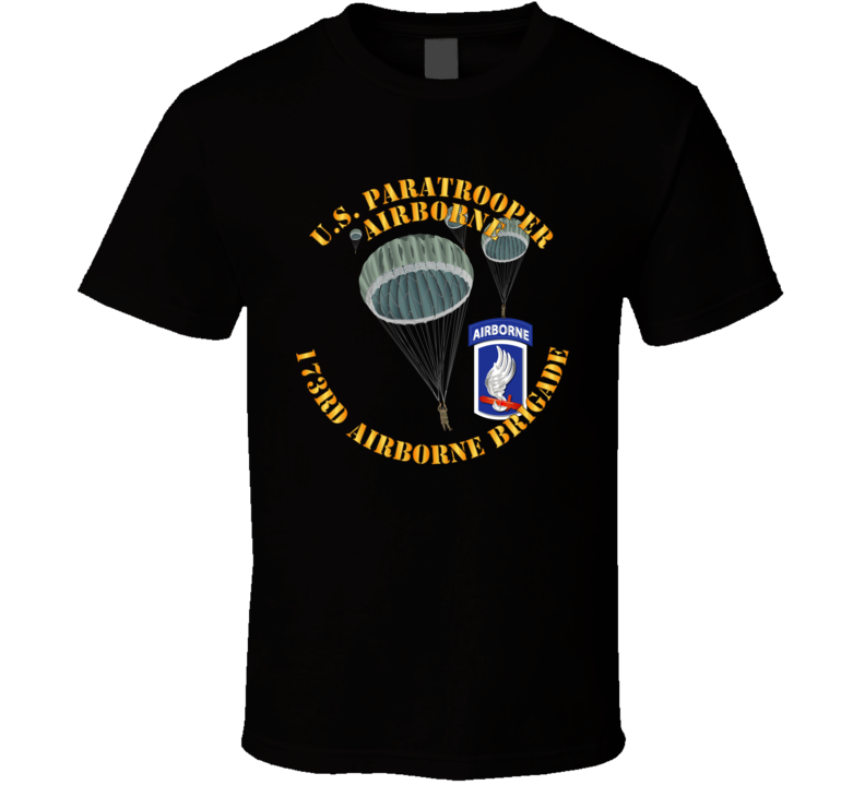 Army - Us Paratrooper - 173rd Airborne Bde Wo Shadow T Shirt