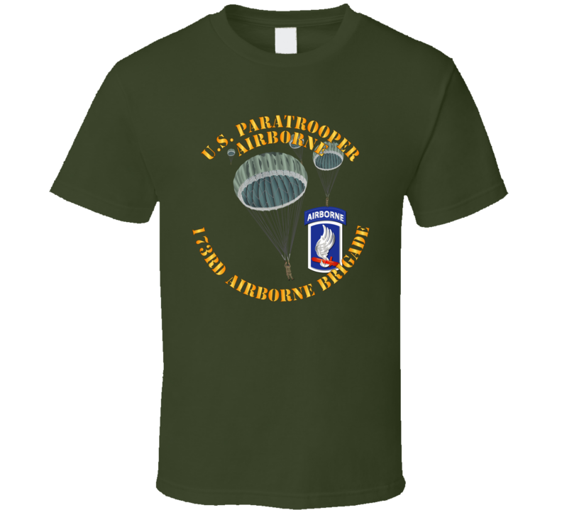 Army - Us Paratrooper - 173rd Airborne Bde Wo Shadow T Shirt