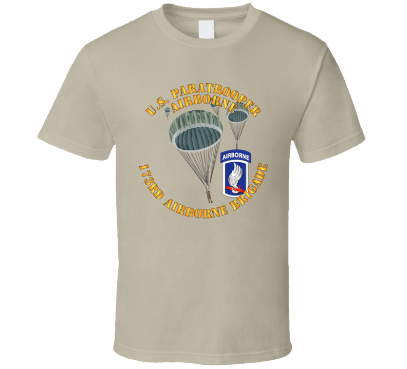 Army - Us Paratrooper - 173rd Airborne Bde Wo Shadow T Shirt