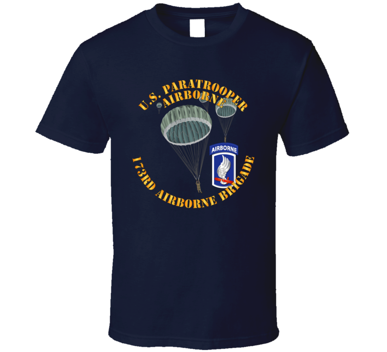 Army - Us Paratrooper - 173rd Airborne Bde Wo Shadow T Shirt
