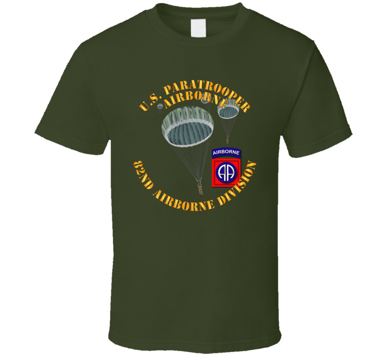 Army - Us Paratrooper - 82nd Wo Shadow T Shirt