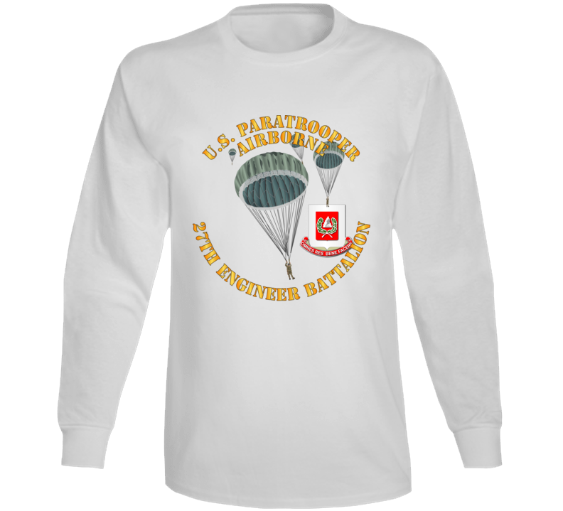 Army - Us Paratrooper - 27th Engineer Bn Wo Shadow Long Sleeve
