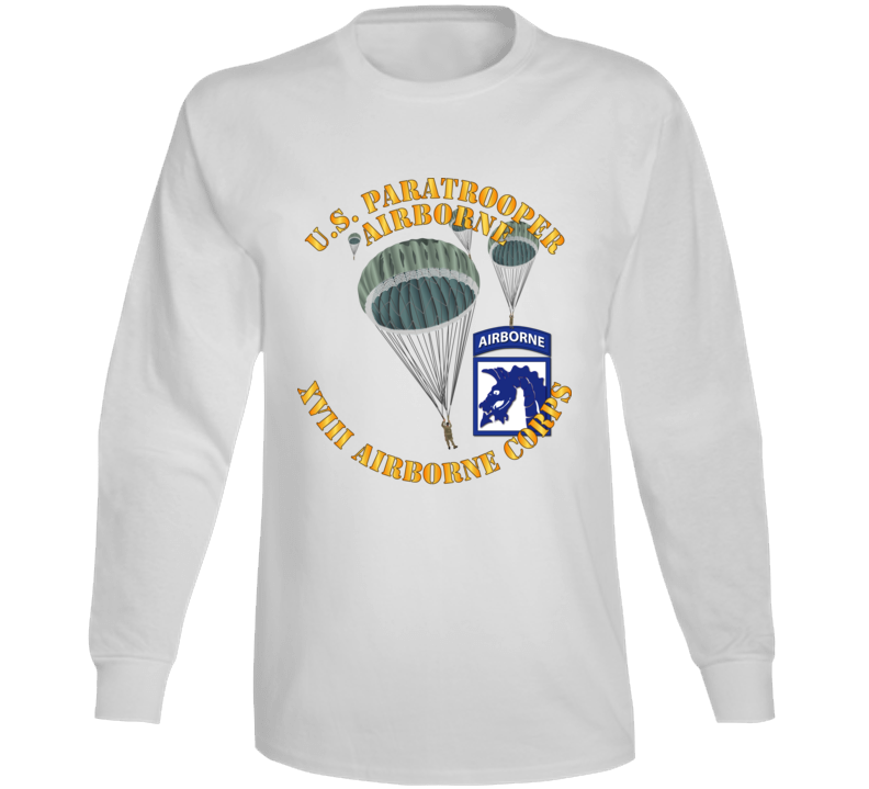 Army - Us Paratrooper - Xviii Airborne Corps Long Sleeve