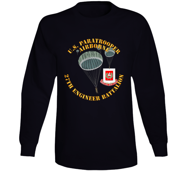  Army - Us Paratrooper - 27th Engineer Bn Long Sleeve